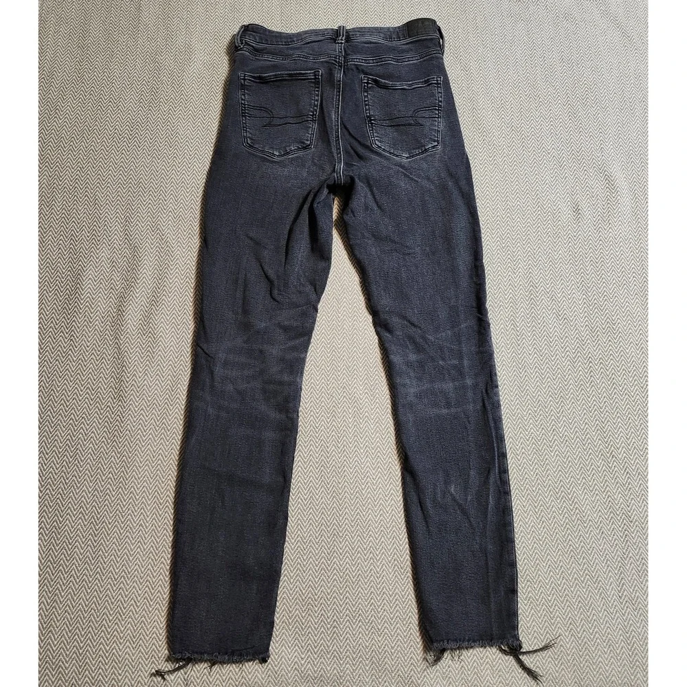 American Eagle Jeans Women's 8 Long Black Super Hi Rise Jegging Super Stretch